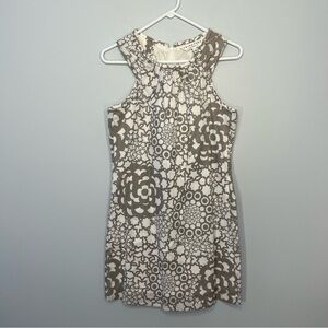 Trina Turk Dress Womens 4 Gray White Floral Summer Spring Lined Tank Lightweight